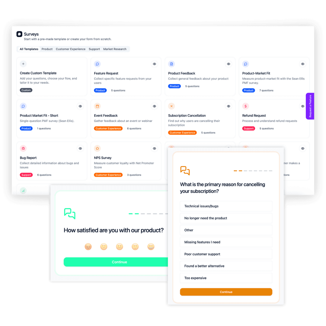 Pre-Built Survey & Feedback Form Templates